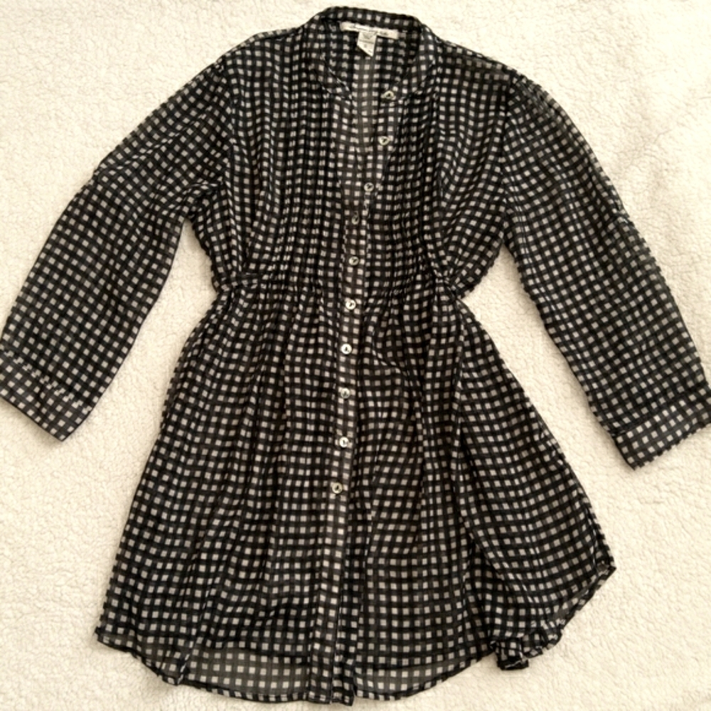 5 for $25.  American Rag Tunic Top Blue and White checker Size Small